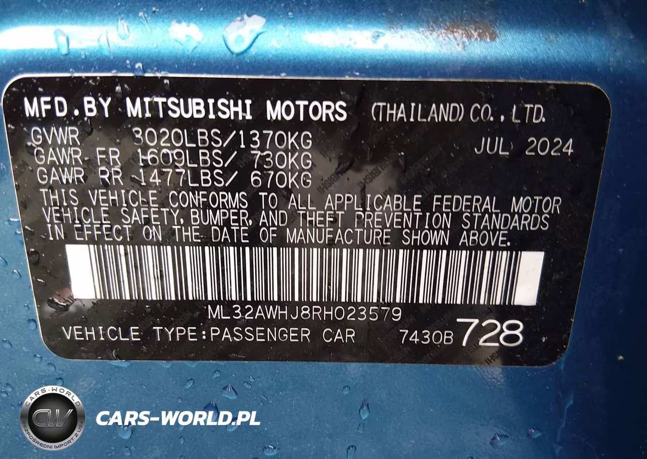 2024 Mitsubishi Mirage Se VIN:ML32AWHJ8RH023579 - 9