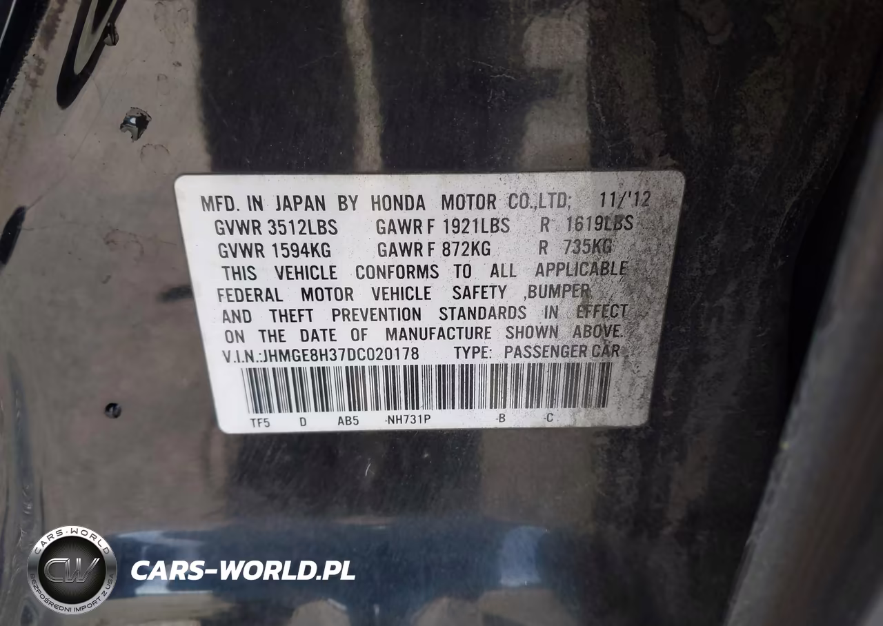 2013 Honda Fit VIN:JHMGE8H37DC020178 - 9