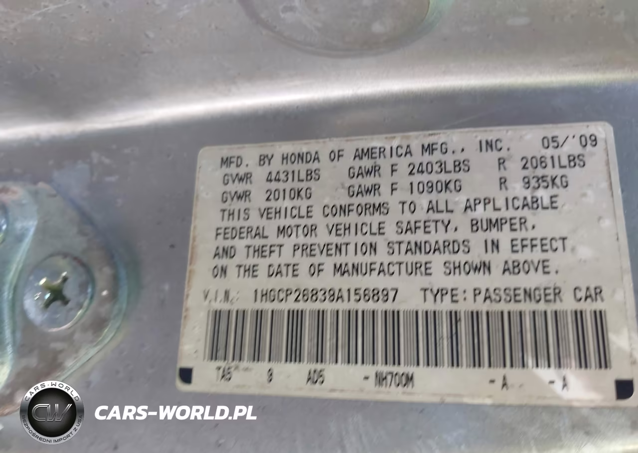 2009 Honda Accord 2.4 Ex-L VIN:1HGCP26839A156897 - 9