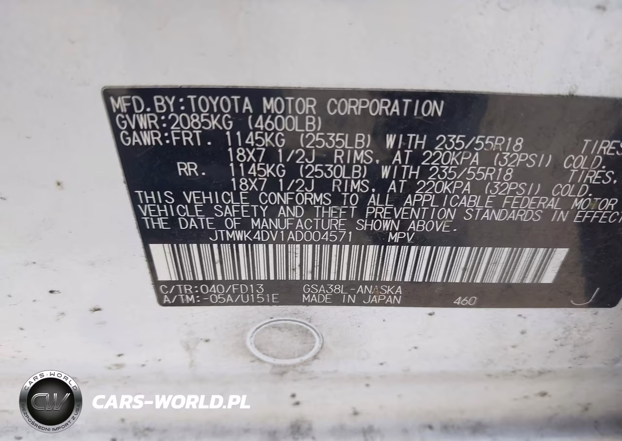 2010 Toyota Rav4 Sport V6 VIN:JTMWK4DV1AD004571 - 9
