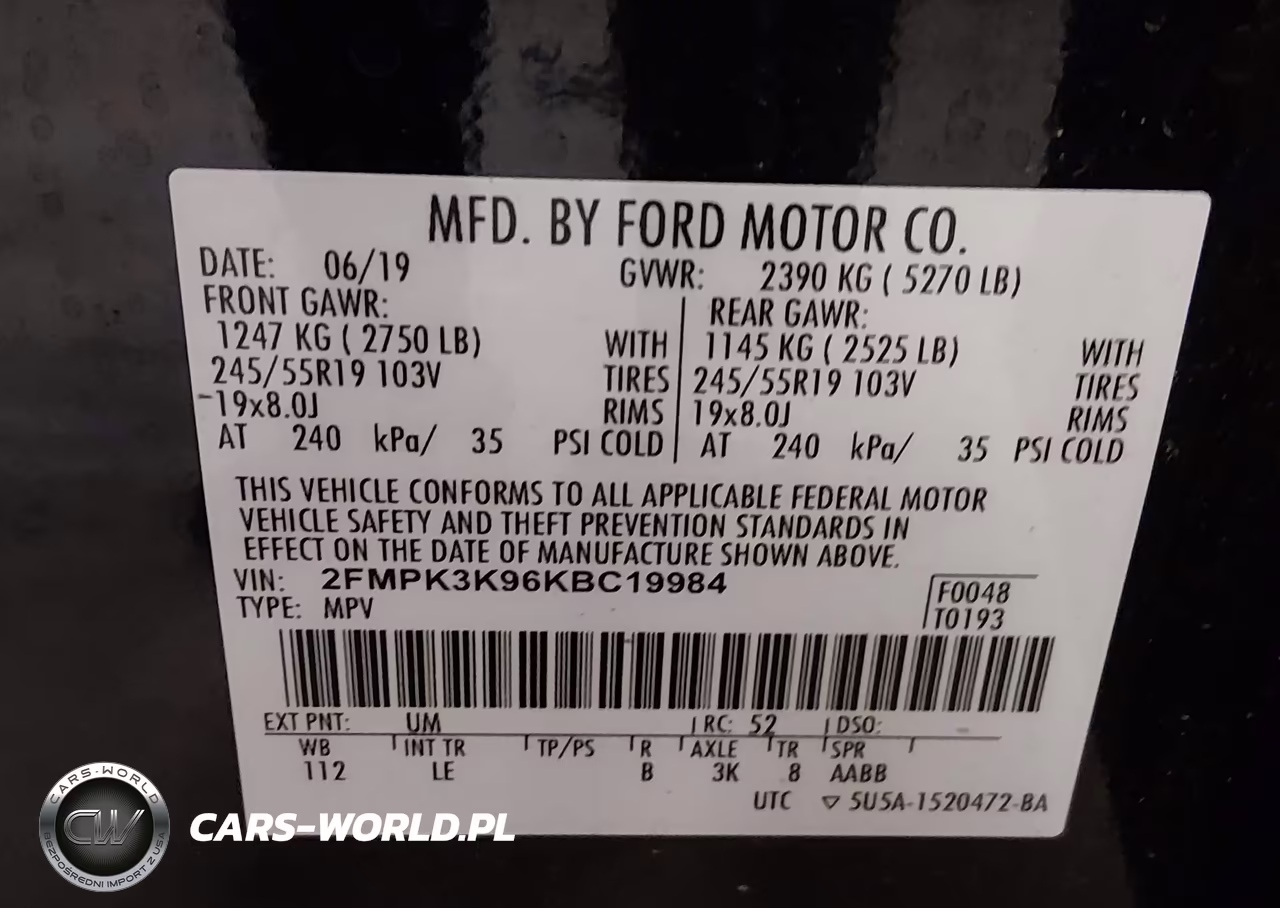 2019 Ford Edge Titanium VIN:2FMPK3K96KBC19984 - 9