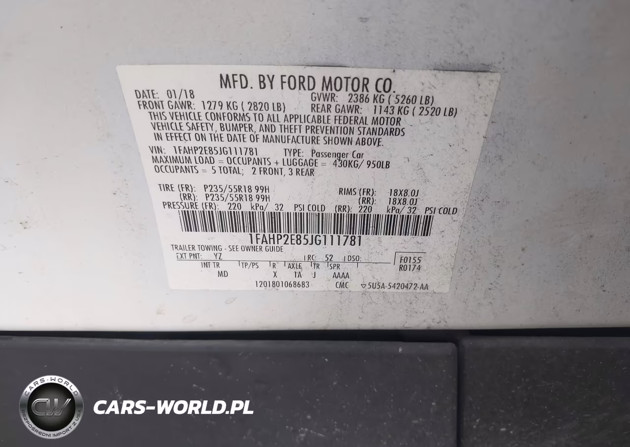 2018 Ford Taurus Sel VIN:1FAHP2E85JG111781 - 9