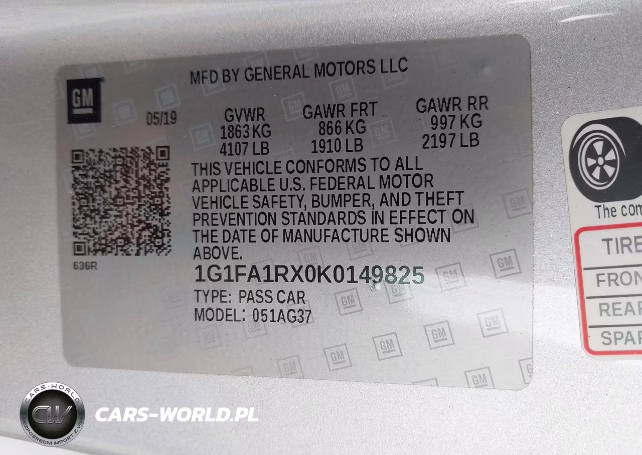 2019 Chevrolet Camaro 1Ls VIN:1G1FA1RX0K0149825 - 9