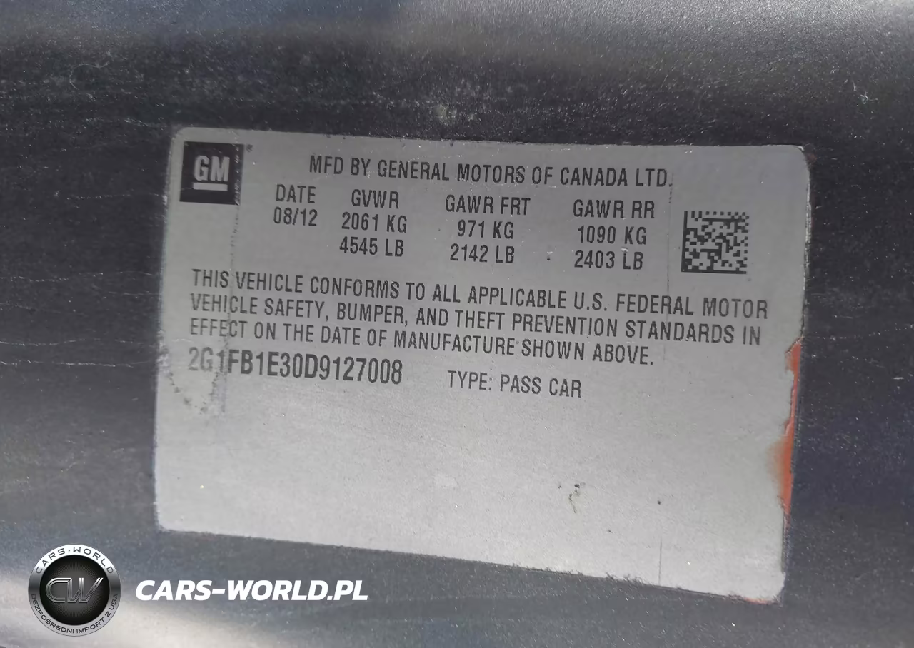 2013 Chevrolet Camaro 1Lt VIN:2G1FB1E30D9127008 - 9