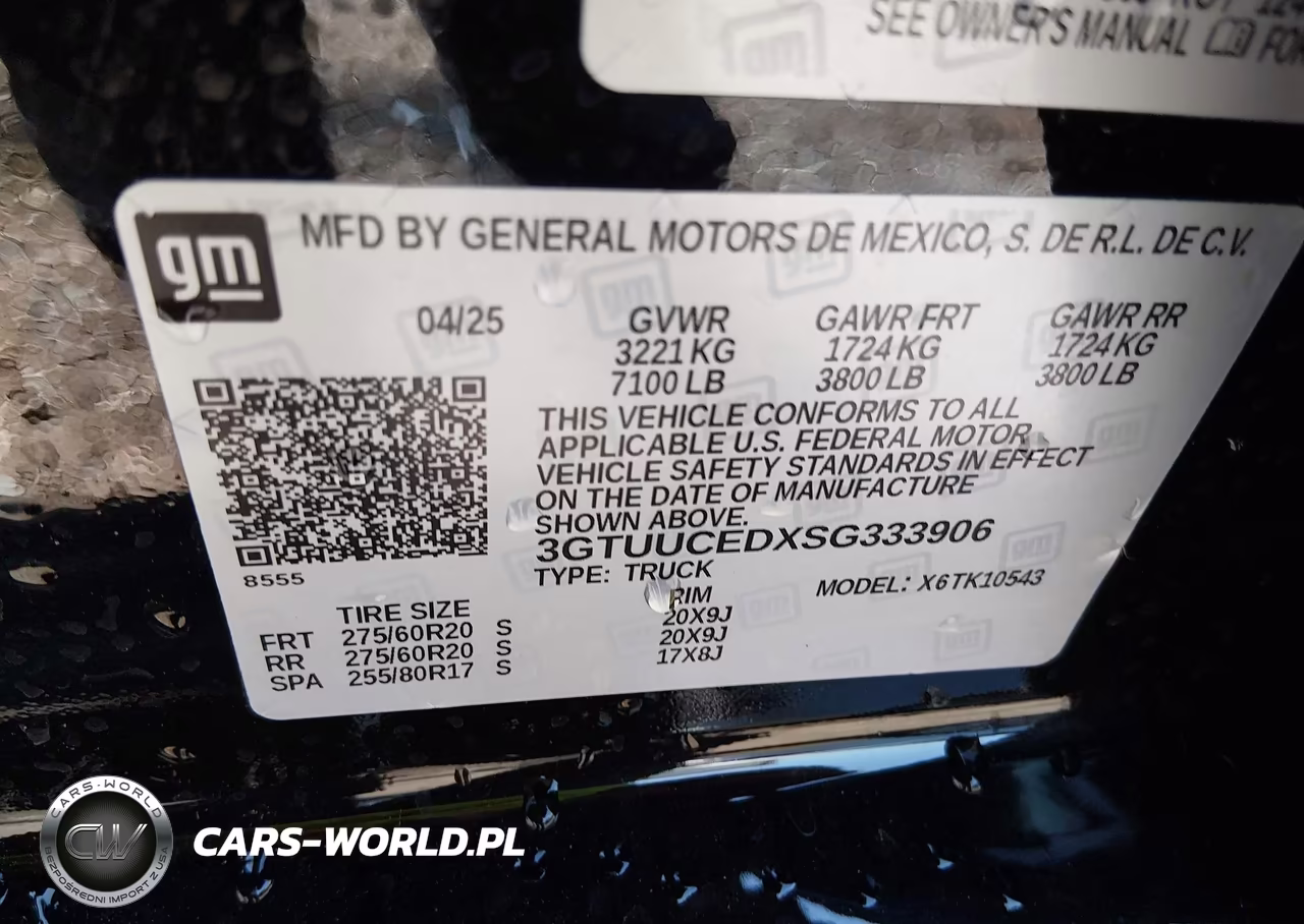 2025 GMC Sierra 1500 4Wd Short Box Elevation With 3Sb VIN:3GTUUCEDXSG333906 - 9