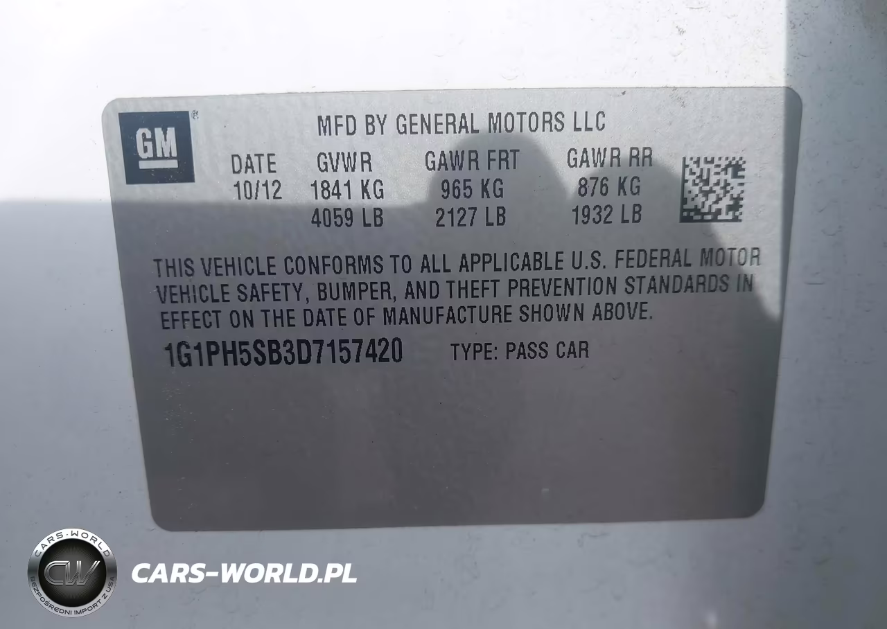 2013 Chevrolet Cruze Eco Auto VIN:1G1PH5SB3D7157420 - 9