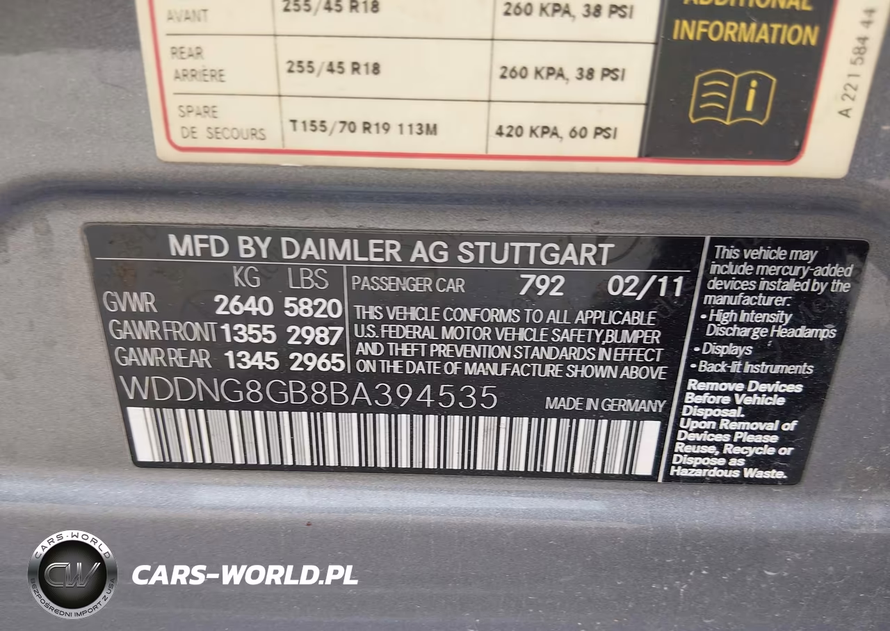 2011 Mercedes-Benz S 550 4Matic VIN:WDDNG8GB8BA394535 - 9