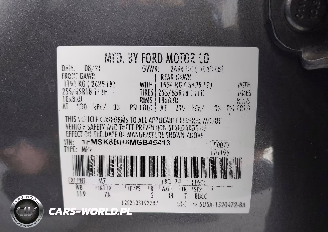 2021 Ford Explorer VIN:1FMSK8BH6MGB45413 - 9