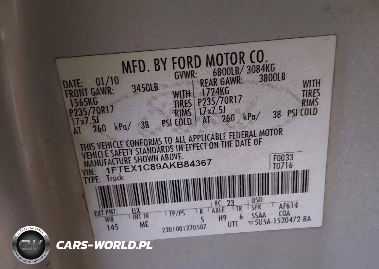 2010 Ford F-150 Fx2 Sport-Stx-Xl-Xlt VIN:1FTEX1C89AKB84367 - 9