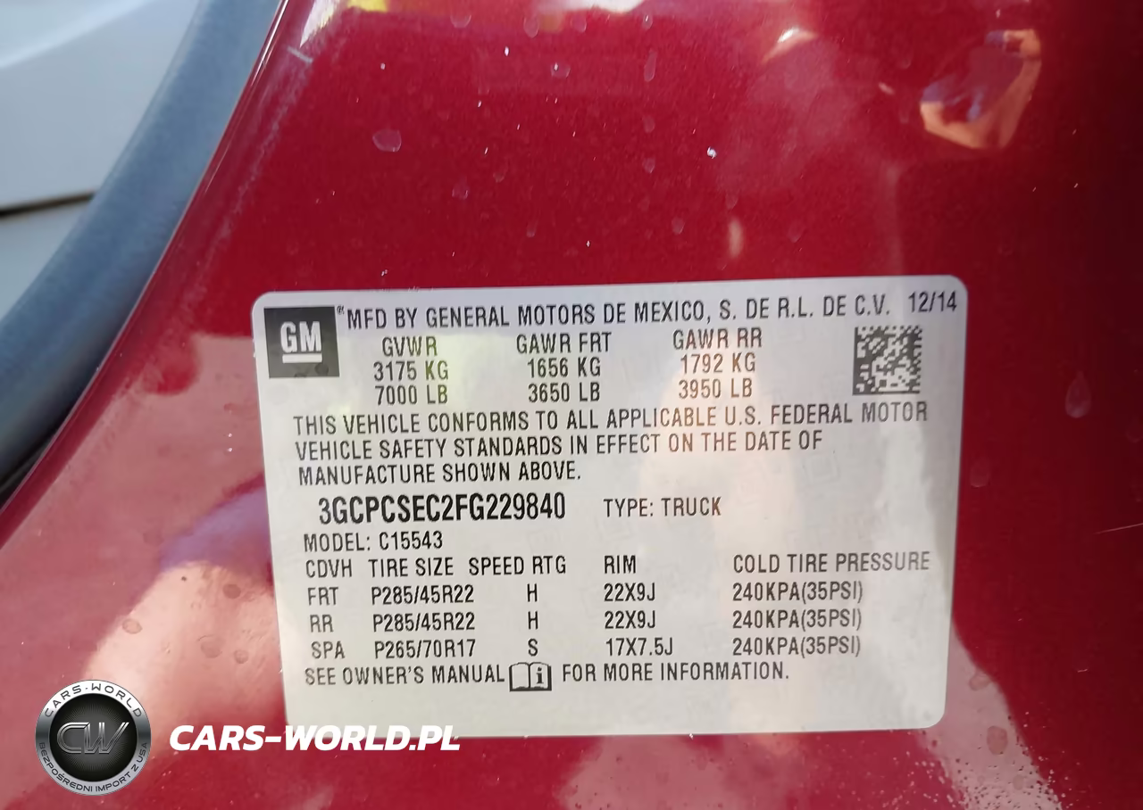 2015 Chevrolet Silverado 1500 1Lz VIN:3GCPCSEC2FG229840 - 9