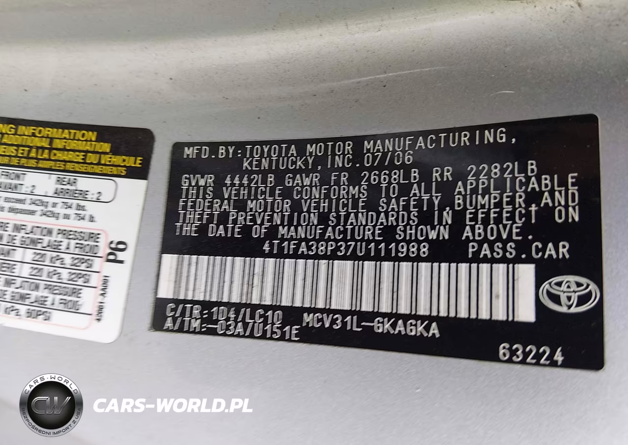 2007 Toyota Camry Solara Sle VIN:4T1FA38P37U111988 - 9