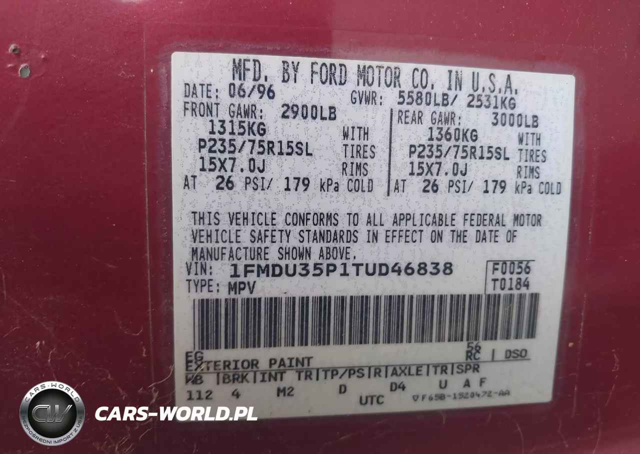1996 Ford Explorer VIN:1FMDU35P1TUD46838 - 9