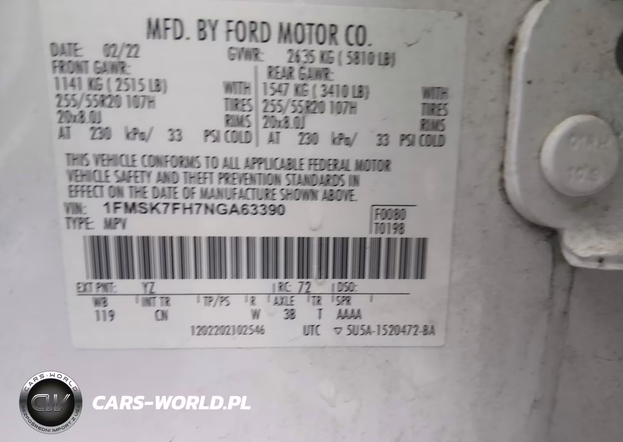 2022 Ford Explorer Limited VIN:1FMSK7FH7NGA63390 - 9