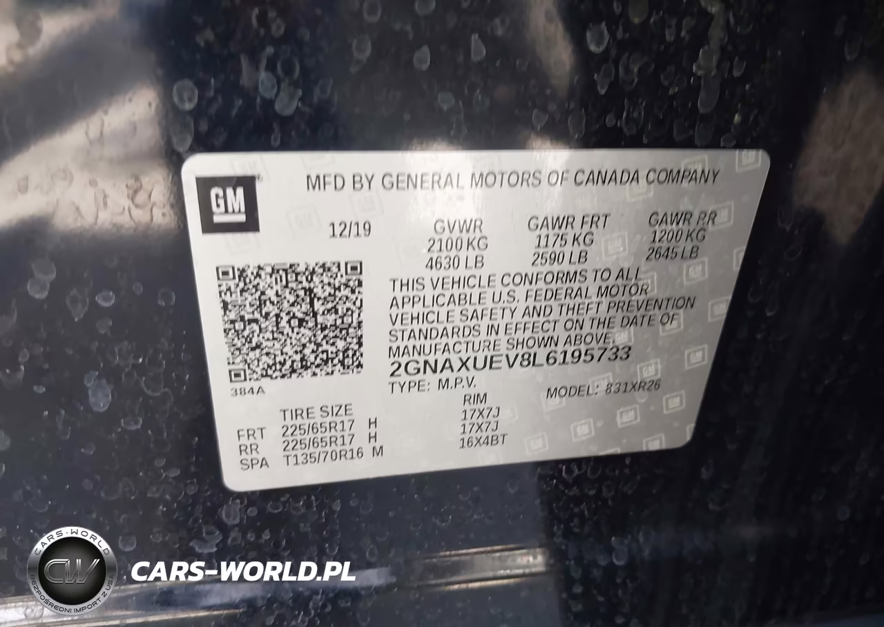 2020 Chevrolet Equinox Awd Lt 1.5L Turbo VIN:2GNAXUEV8L6195733 - 9