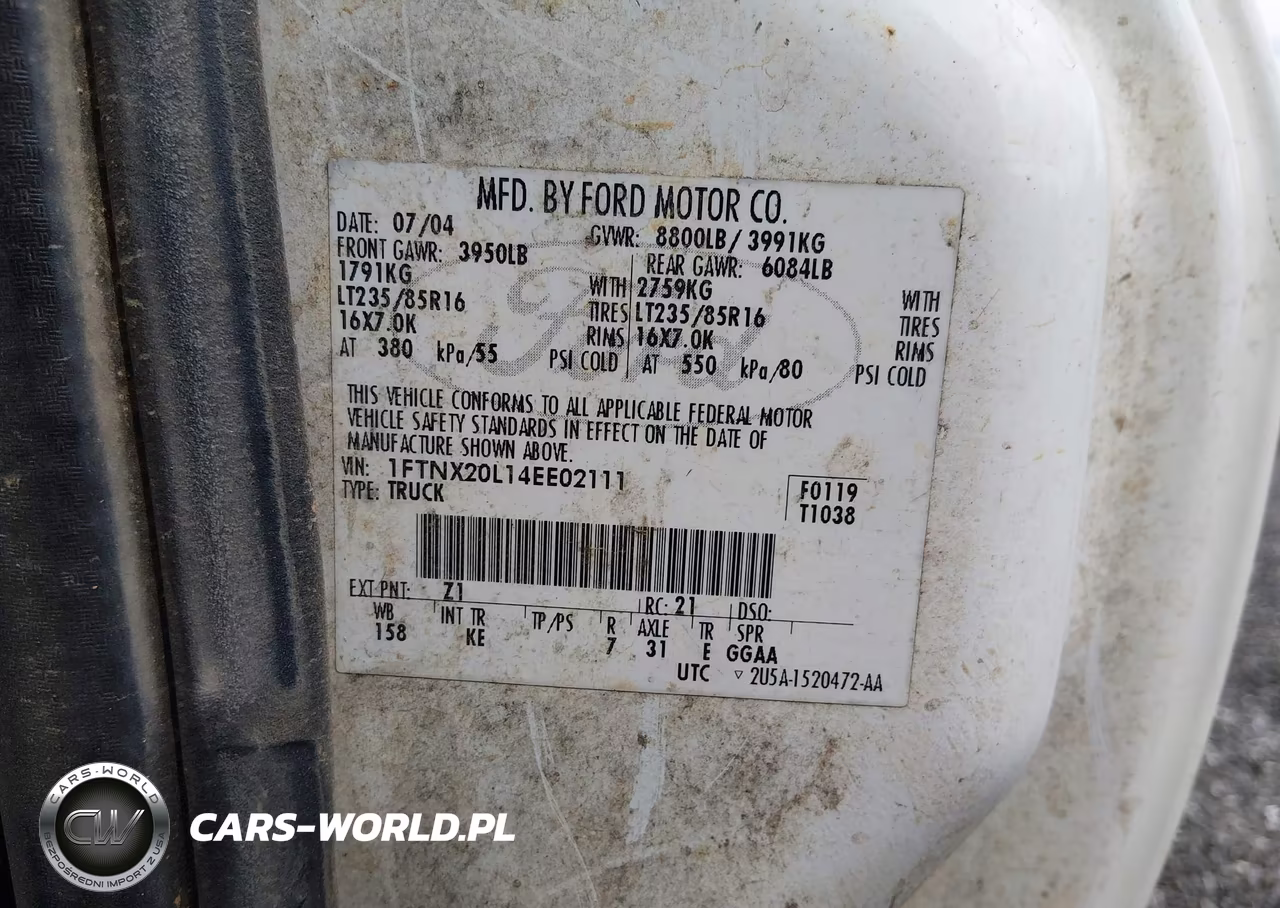 2004 Ford F-250 Lariat-Xl-Xlt VIN:1FTNX20L14EE02111 - 9