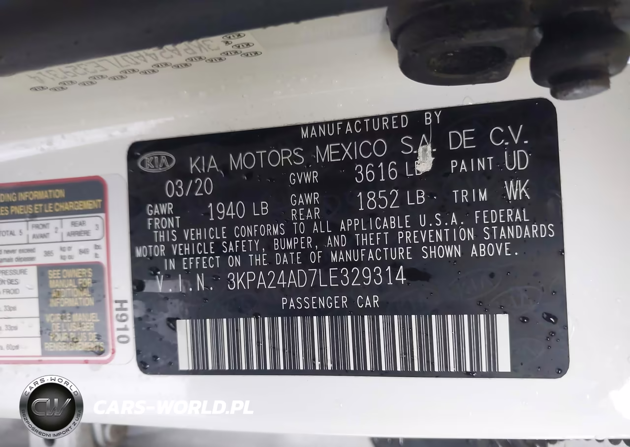 2020 Kia Rio S VIN:3KPA24AD7LE329314 - 9