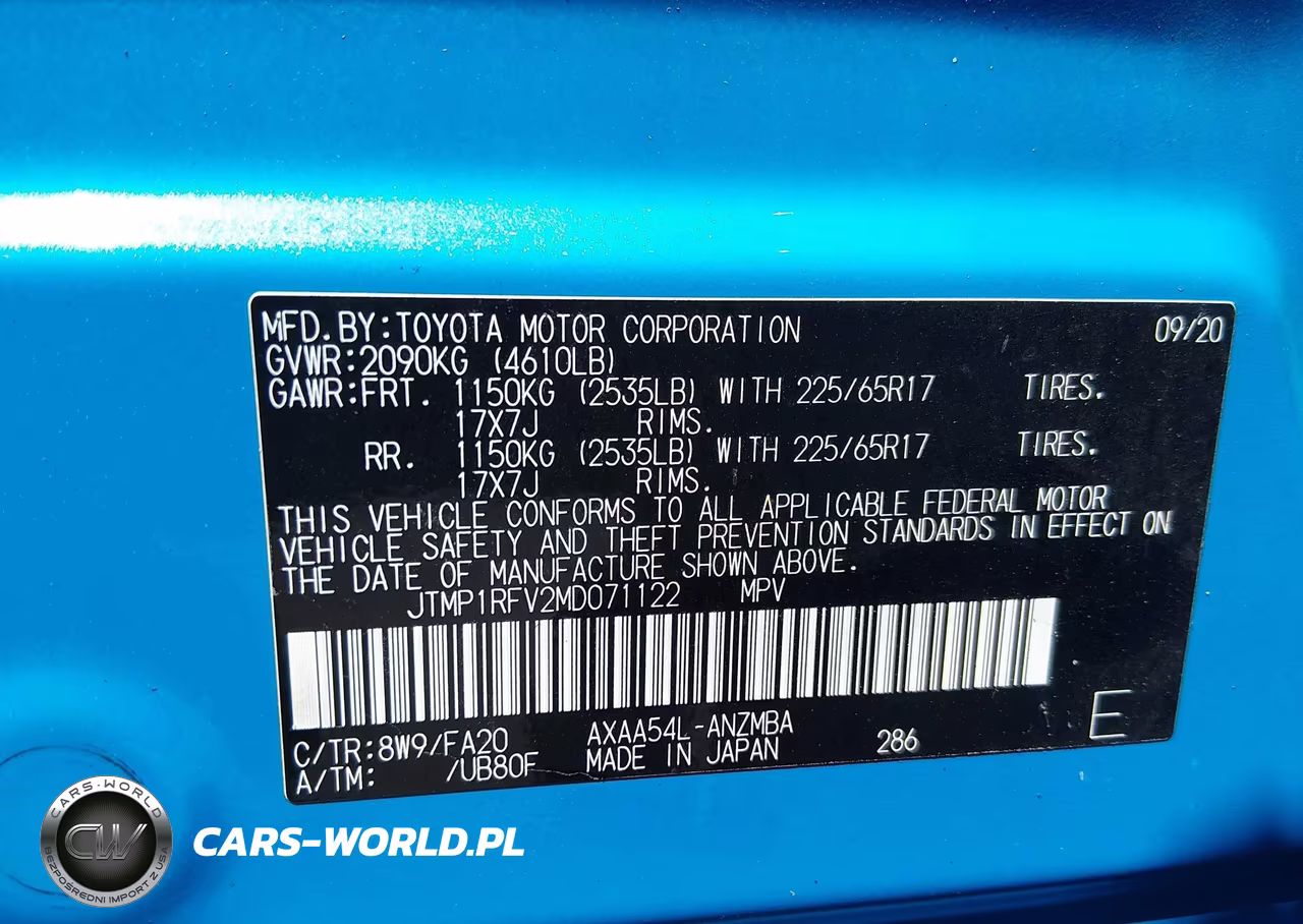2021 Toyota Rav4 Xle VIN:JTMP1RFV2MD071122 - 9