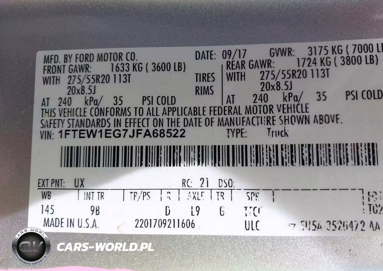 2018 Ford F-150 Platinum VIN:1FTEW1EG7JFA68522 - 9