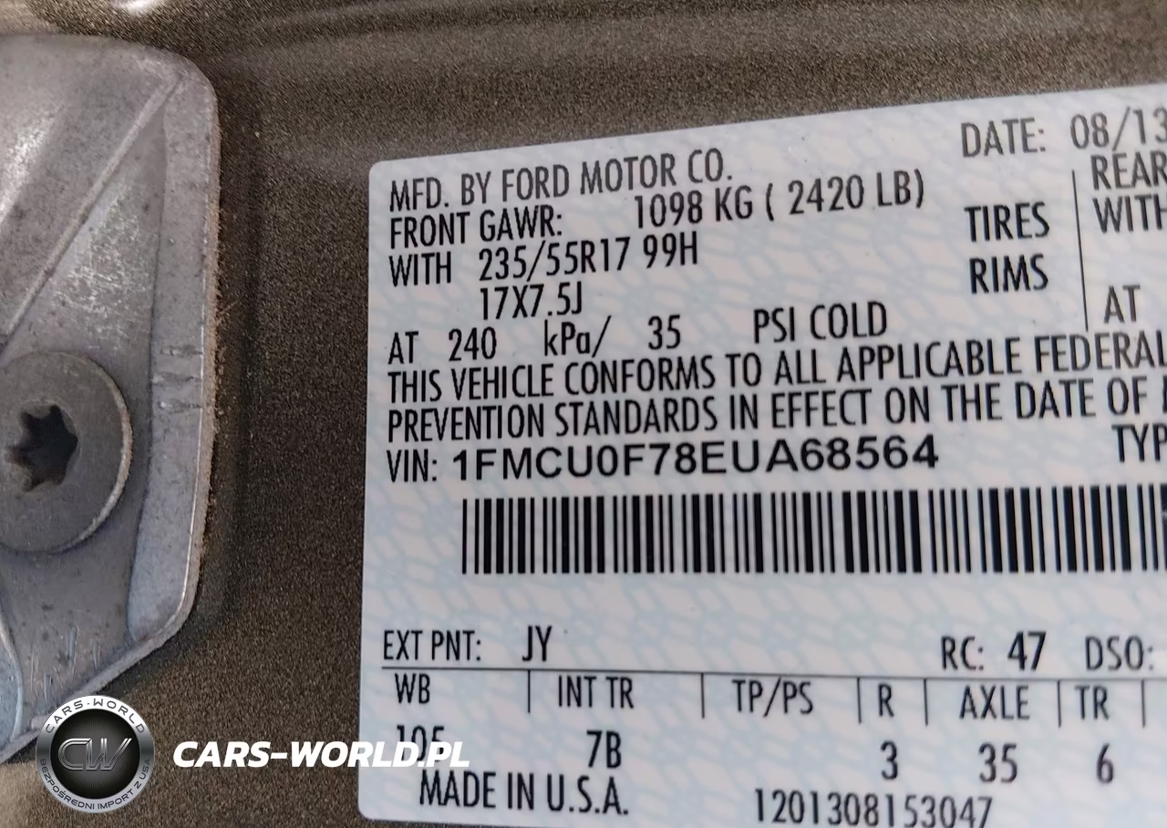 2014 Ford Escape S VIN:1FMCU0F78EUA68564 - 9