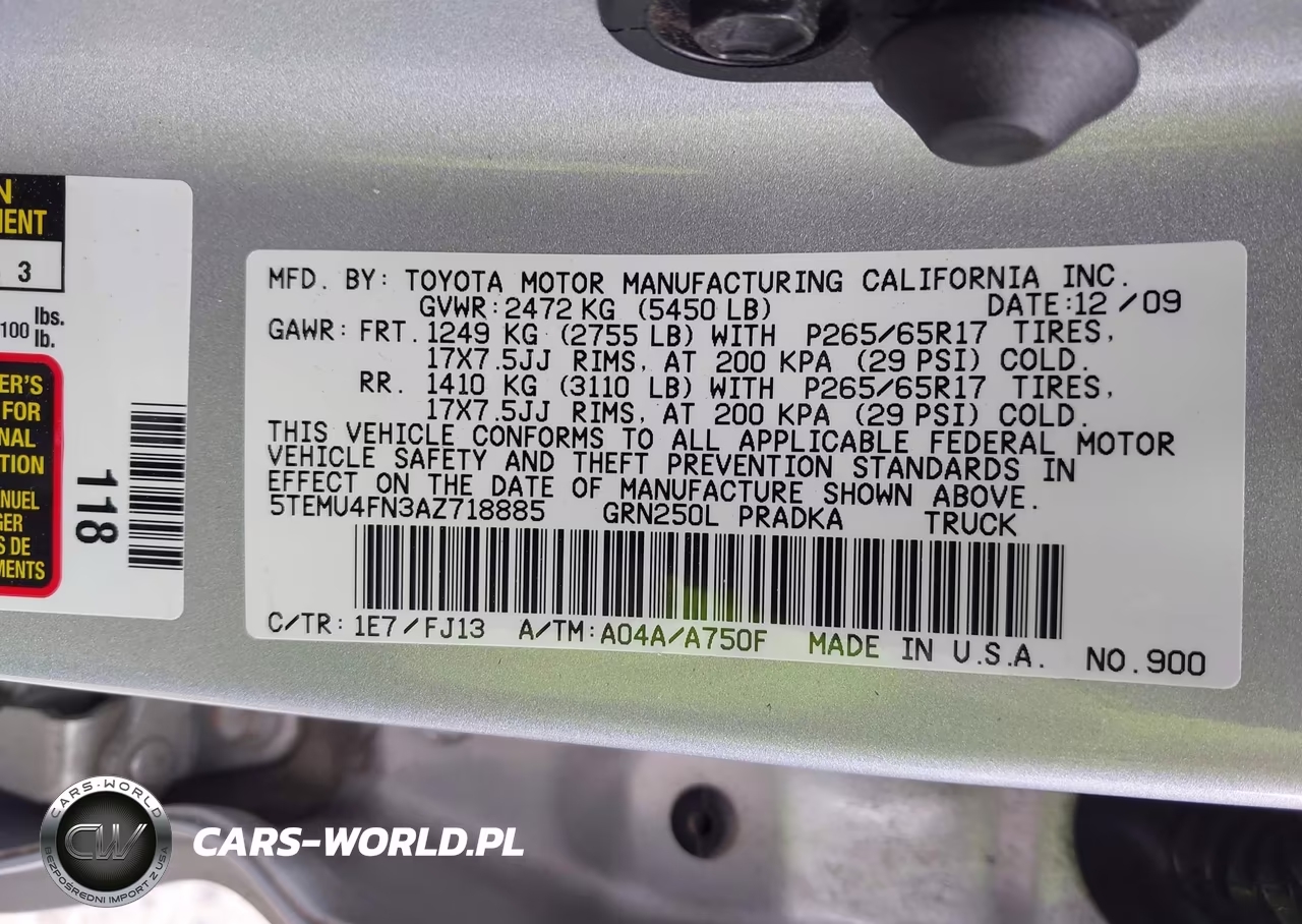 2010 Toyota Tacoma Base V6 VIN:5TEMU4FN3AZ718885 - 9