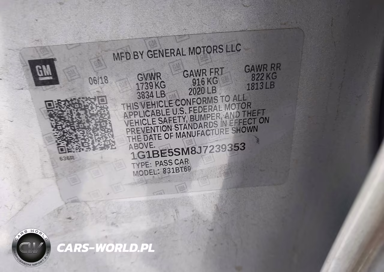 2018 Chevrolet Cruze Lt Auto VIN:1G1BE5SM8J7239353 - 9