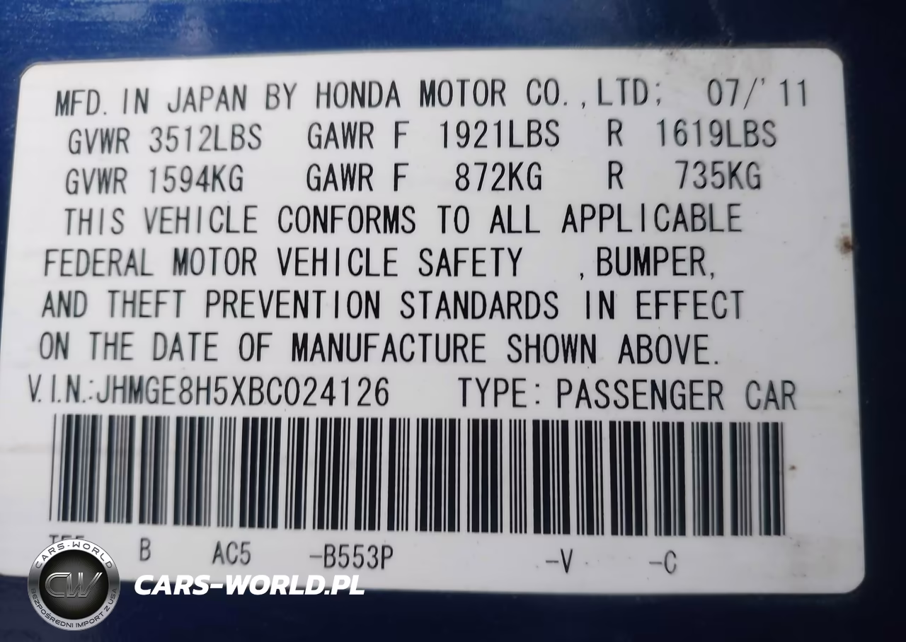 2011 Honda Fit Sport VIN:JHMGE8H5XBC024126 - 9
