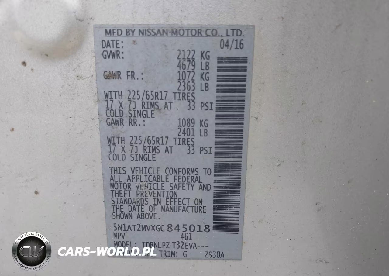 2016 Nissan Rogue S VIN:5N1AT2MVXGC845018 - 9