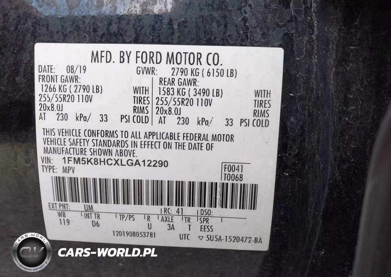 2020 Ford Explorer Platinum VIN:1FM5K8HCXLGA12290 - 9