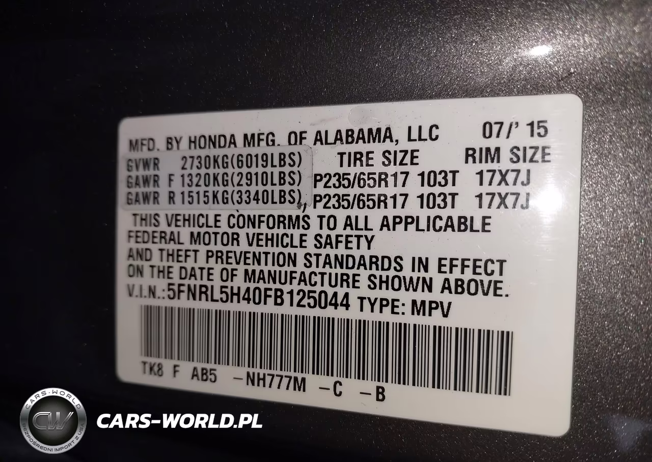 2015 Honda Odyssey Ex VIN:5FNRL5H40FB125044 - 9