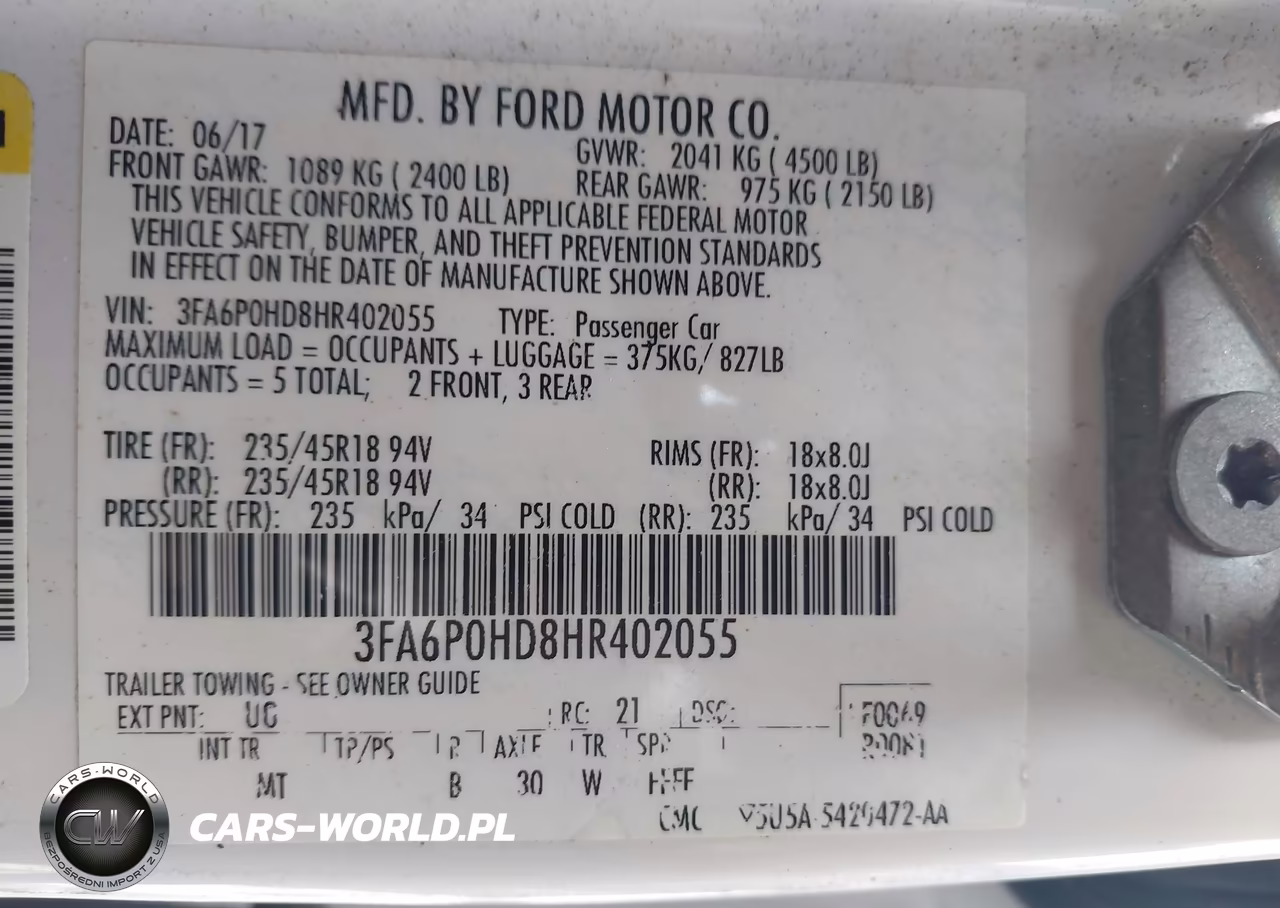 2017 Ford Fusion Se VIN:3FA6P0HD8HR402055 - 9