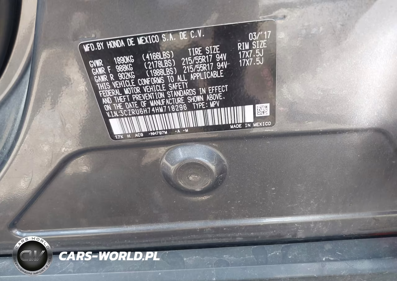 2017 Honda Hr-V Ex-L VIN:3CZRU6H74HM718296 - 9