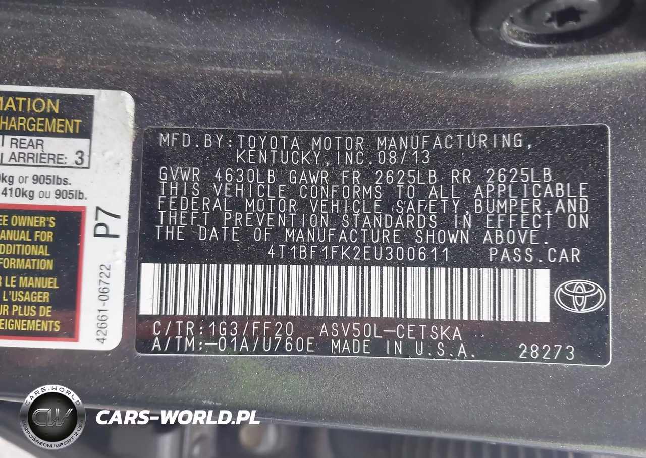 2014 Toyota Camry Se VIN:4T1BF1FK2EU300611 - 9