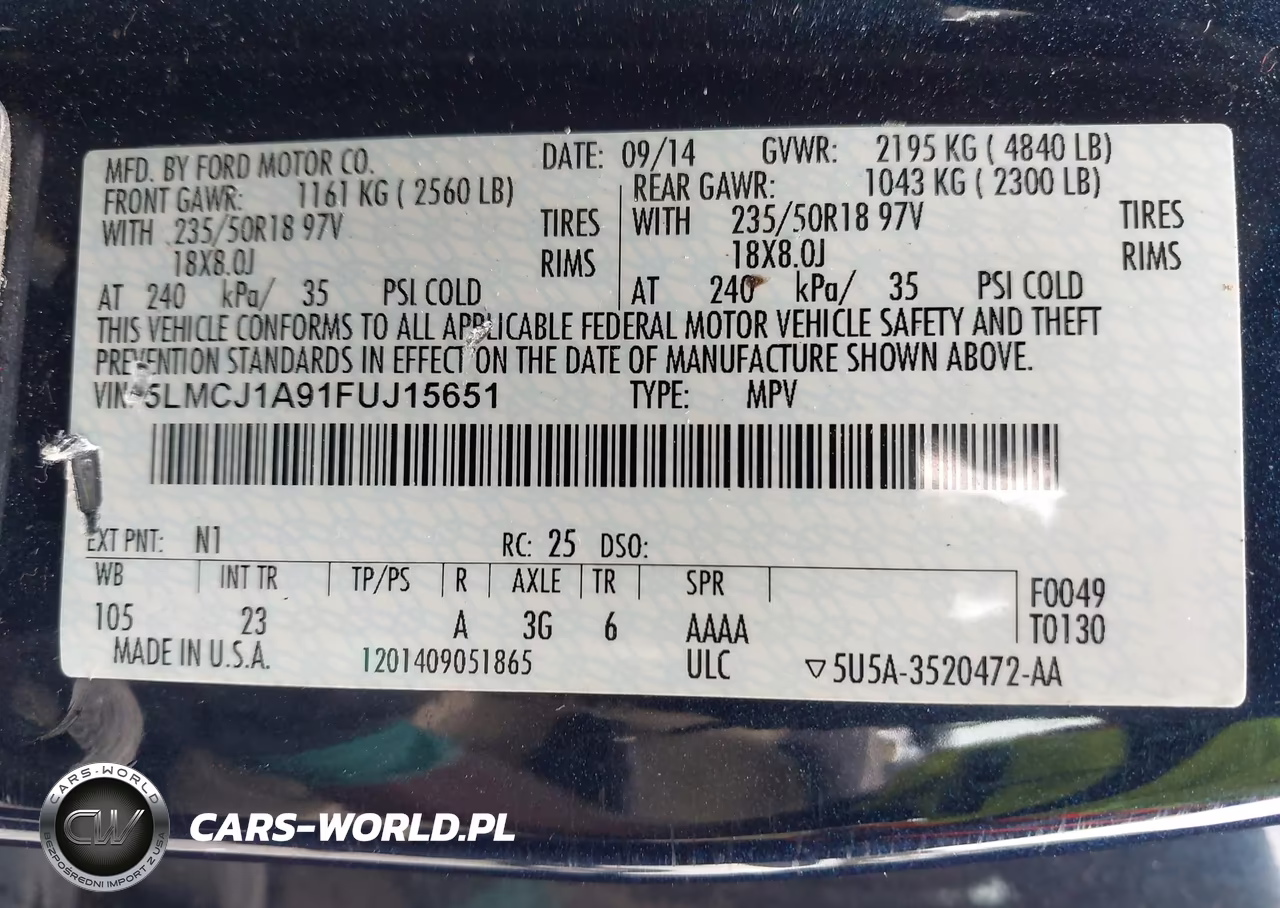 2015 Lincoln Mkc VIN:5LMCJ1A91FUJ15651 - 9