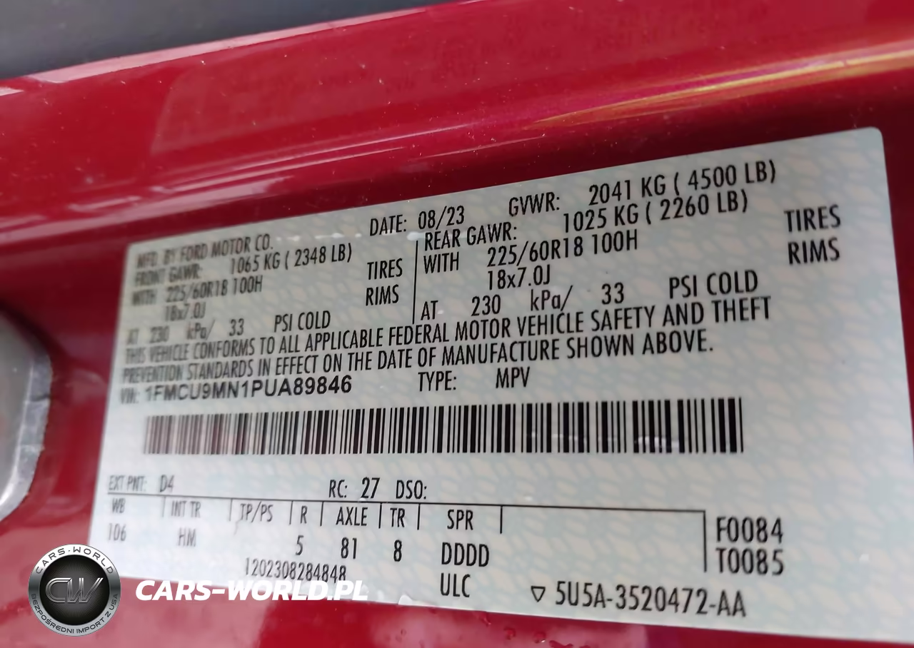 2023 Ford Escape St-Line VIN:1FMCU9MN1PUA89846 - 9