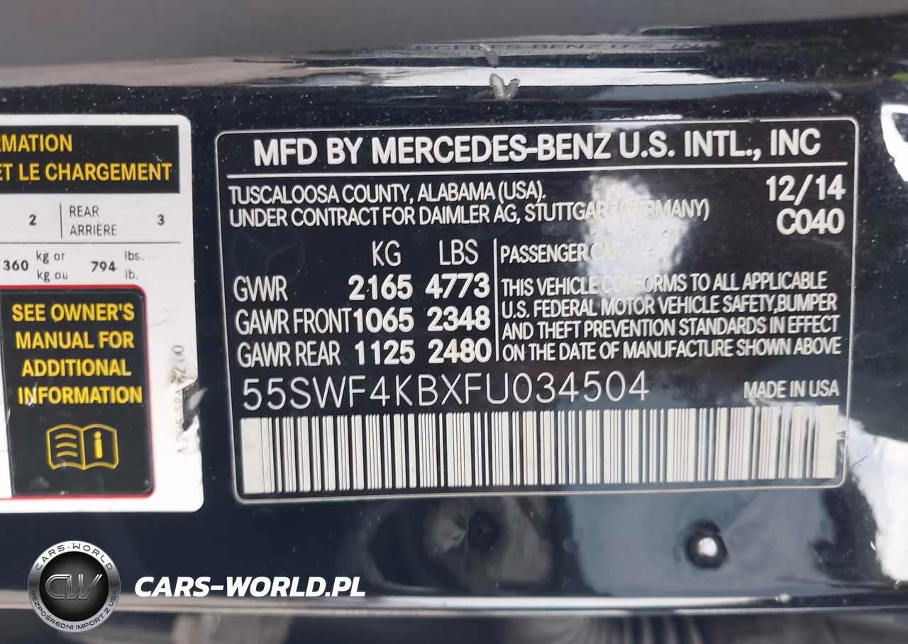 2015 Mercedes-Benz C 300 4Matic VIN:55SWF4KBXFU034504 - 9