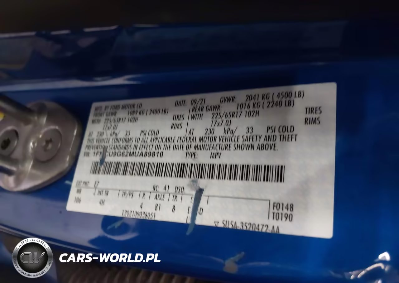 2021 Ford Escape Se VIN:1FMCU9G62MUA89810 - 9