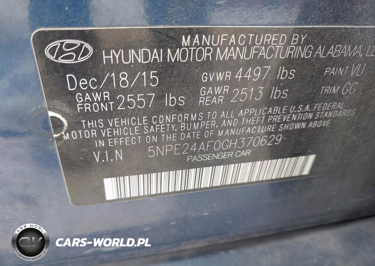 2016 Hyundai Sonata Se VIN:5NPE24AF0GH370629 - 9