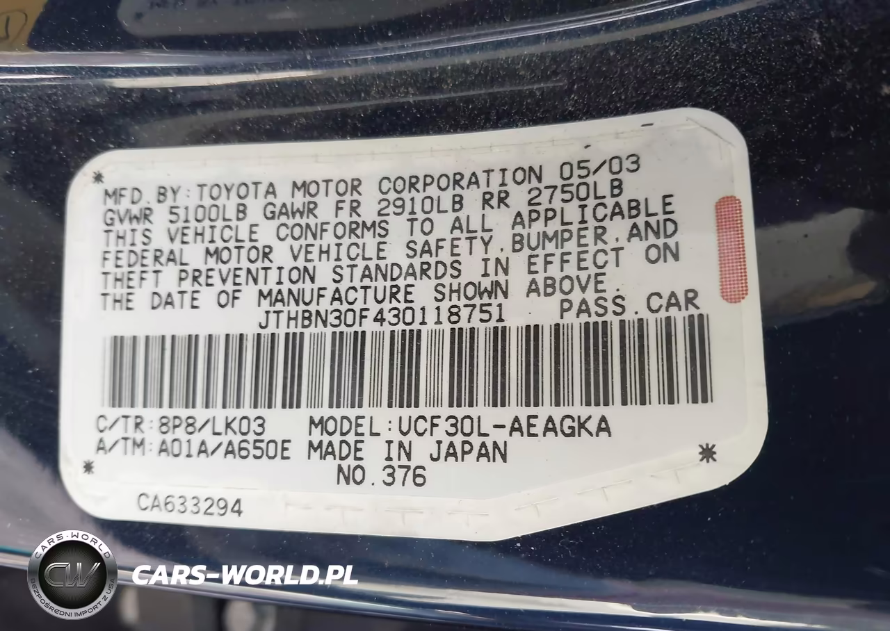 2003 Lexus Ls 430 VIN:JTHBN30F430118751 - 9