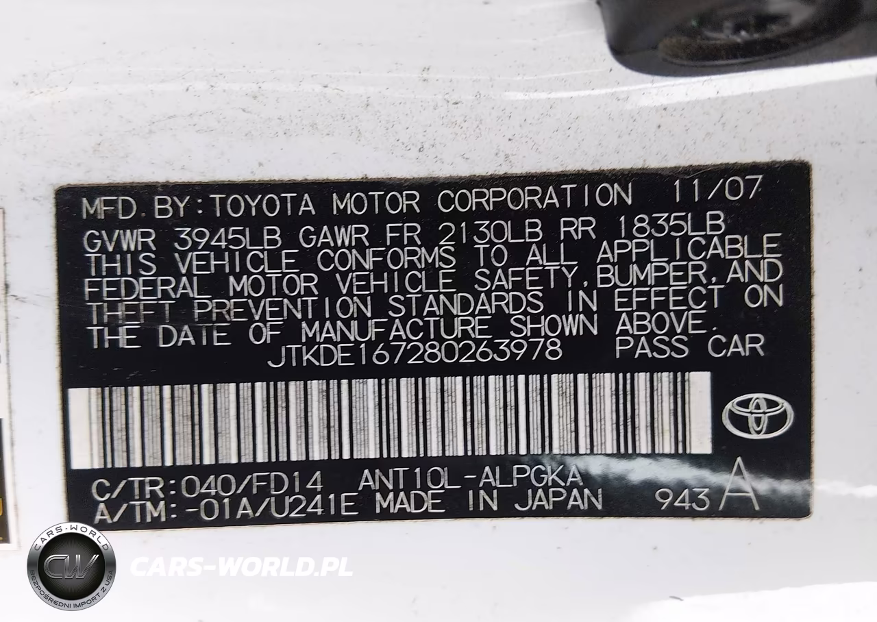 2008 Scion Tc VIN:JTKDE167280263978 - 9