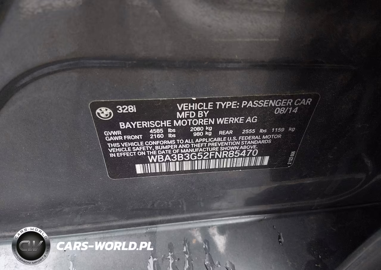 2015 BMW 328I xDrive VIN:WBA3B3G52FNR85470 - 9