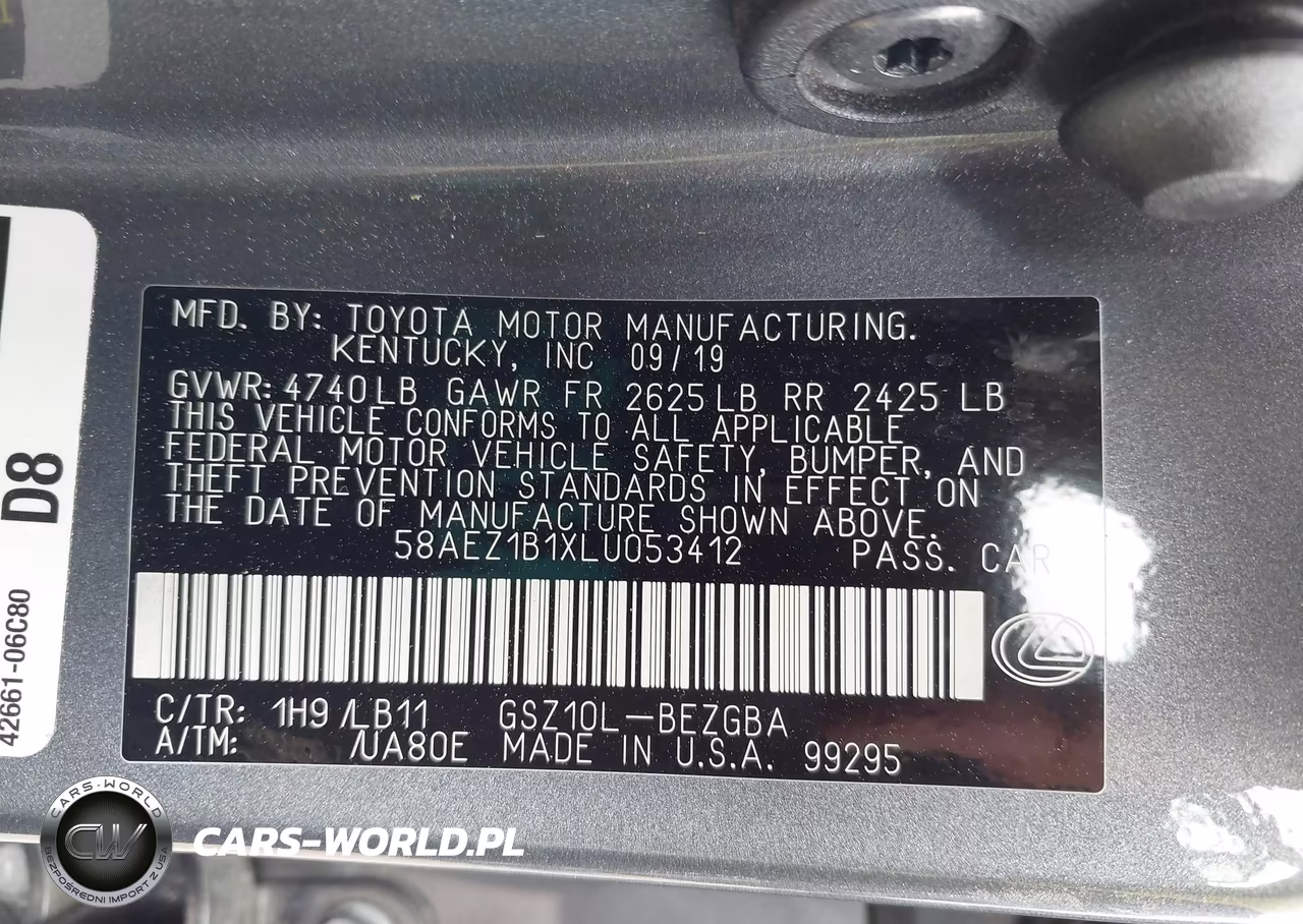 2020 Lexus Es 350 Luxury VIN:58AEZ1B1XLU053412 - 9