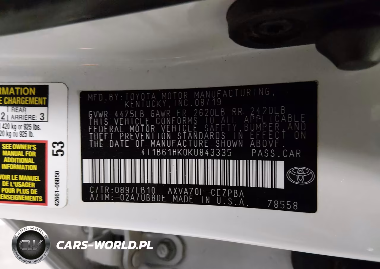 2019 Toyota Camry Xse VIN:4T1B61HK0KU843335 - 9