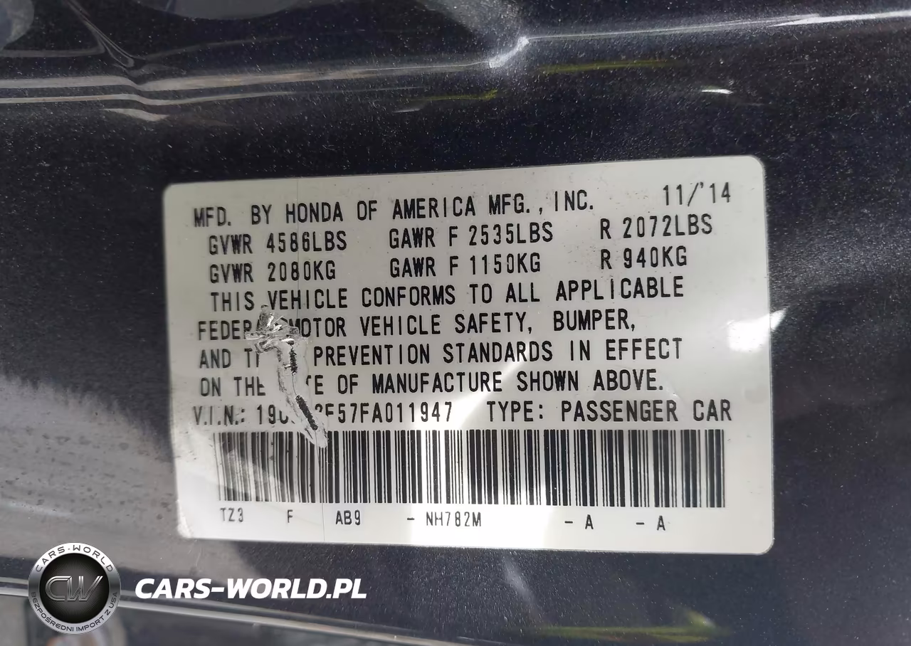 2015 Acura Tlx V6 Tech VIN:19UUB2F57FA011947 - 9