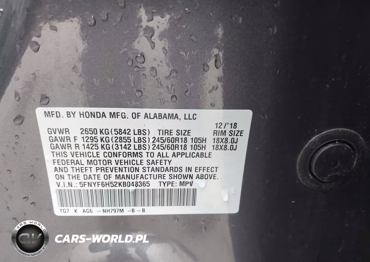 2019 Honda Pilot Ex-L VIN:5FNYF6H52KB048365 - 9
