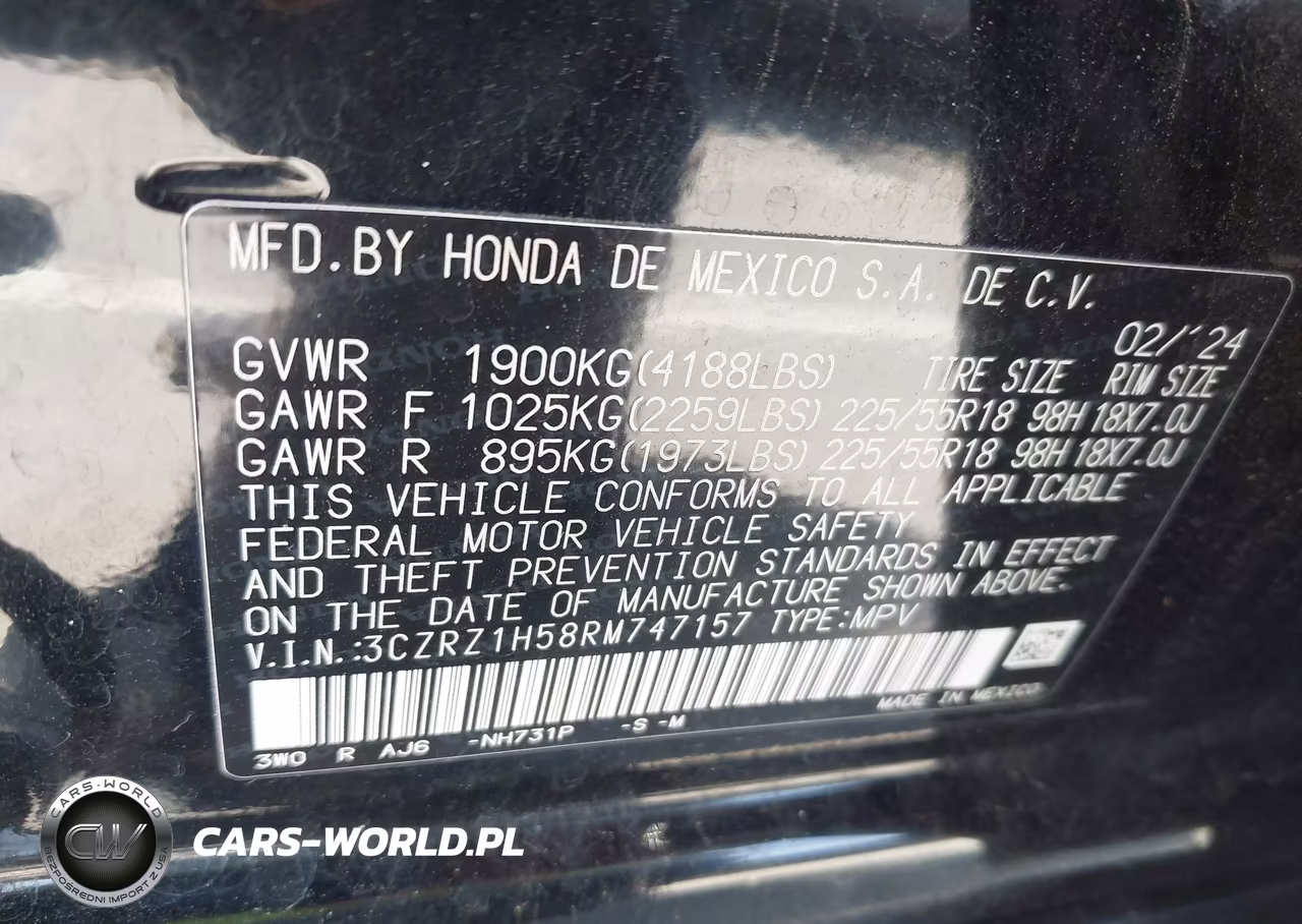 2024 Honda Hr-V 2Wd Sport-2Wd Sport W-O Bsi VIN:3CZRZ1H58RM747157 - 9