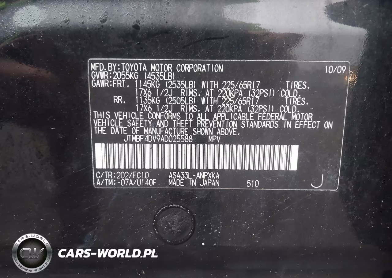 2010 Toyota Rav4 VIN:JTMBF4DV9AD025588 - 9