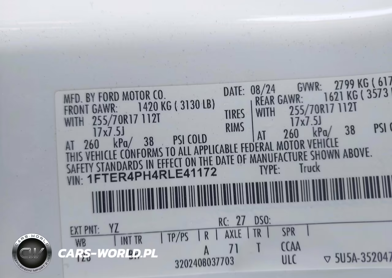 2024 Ford Ranger Xl VIN:1FTER4PH4RLE41172 - 9