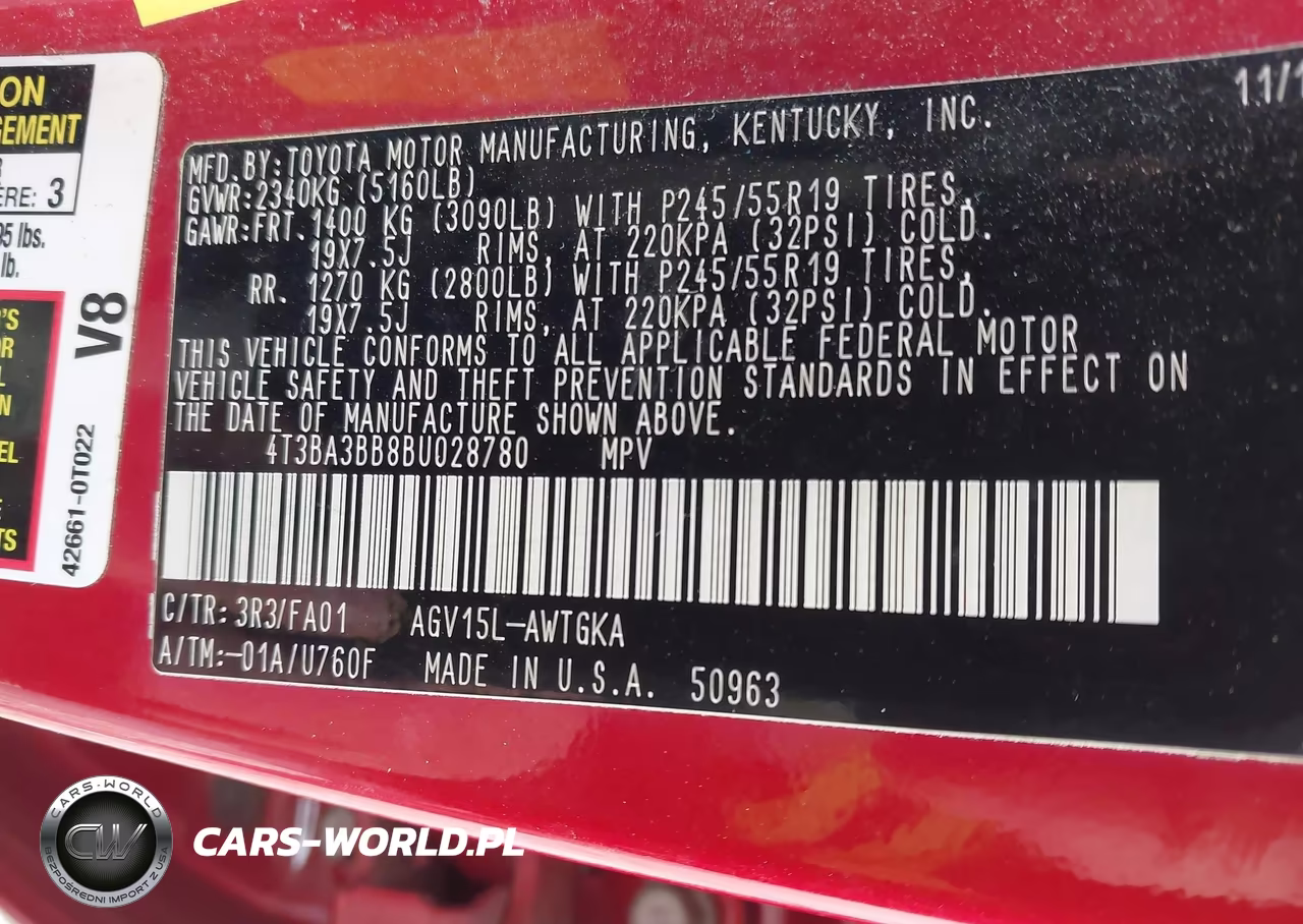 2011 Toyota Venza VIN:4T3BA3BB8BU028780 - 9