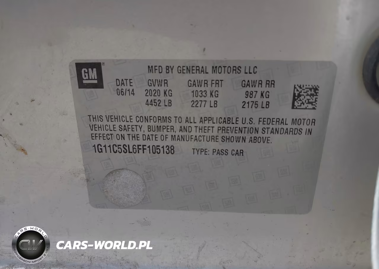 2015 Chevrolet Malibu 1Lt VIN:1G11C5SL6FF105138 - 9