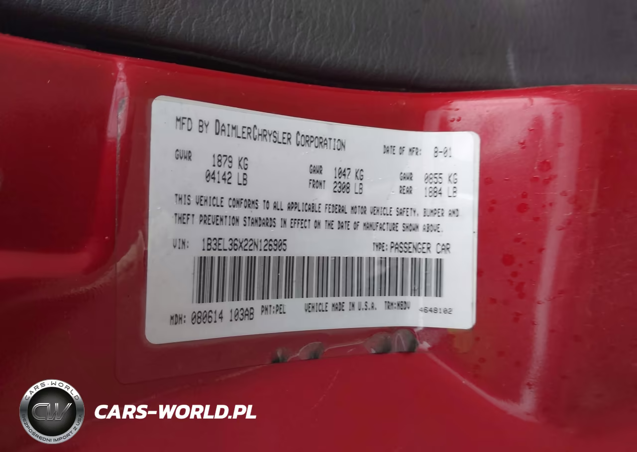 2002 Dodge Stratus Se VIN:1B3EL36X22N126905 - 9